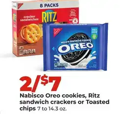 Hy-Vee Nabisco Oreo cookies, Ritz sandwich crackers or Toasted chips offer