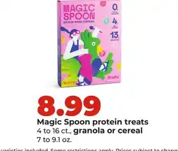 Hy-Vee Magic Spoon protein treats 4 to 16 ct., granola or cereal 7 to 9.1 oz offer