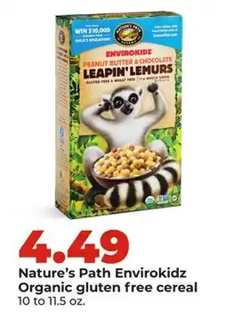 Hy-Vee Nature's Path Envirokidz Organic gluten free cereal offer