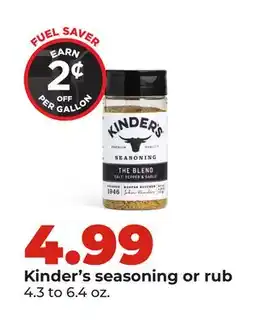Hy-Vee Kinder's seasoning or rub offer