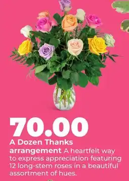 Hy-Vee A Dozen Thanks arrangement offer
