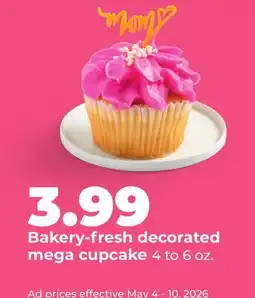Hy-Vee Bakery fresh decorated mega cupcake offer