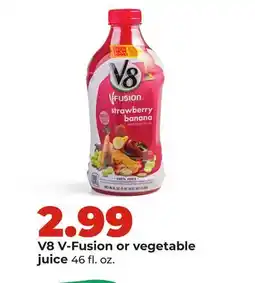 Hy-Vee V8 V-Fusion or vegetable juice offer