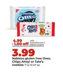 Hy-Vee Nabisco gluten free Oreo, Chips Ahoy! or Tate's cookies offer
