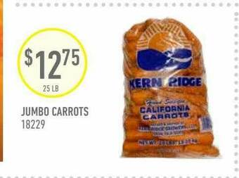 US Foods Chef's Store Jumbo Carrots offer