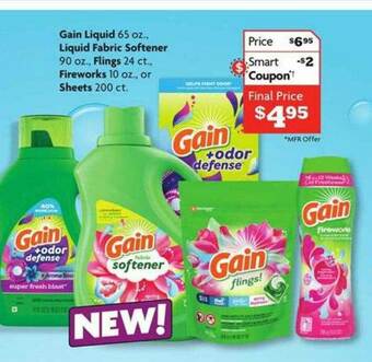 Family Dollar Gain Liquid Liquid Fabric Softener Flings Fireworks Or Sheets offer