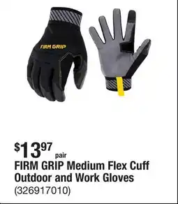 The Home Depot FIRM GRIP Medium Flex Cuff Outdoor and Work Gloves offer