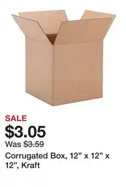 Office Depot Corrugated Box, 12 x 12 x 12, Kraft offer