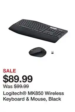 Office Depot Logitech MK850 Wireless Keyboard & Mouse, Black offer