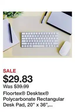 Office Depot Floortex Desktex Polycarbonate Rectangular Desk Pad, 20 x 36, Clear offer