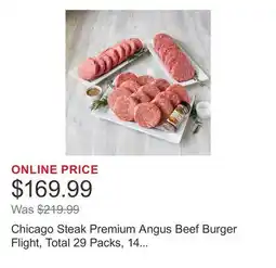 Costco Chicago Steak Premium Angus Beef Burger Flight, Total 29 Packs, 14 Lbs. Total offer