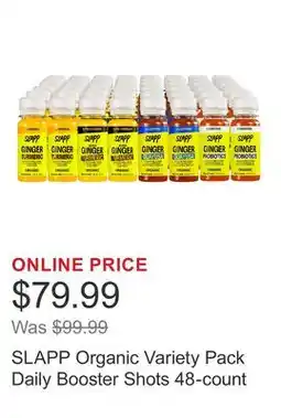 Costco SLAPP Organic Variety Pack Daily Booster Shots 48-count offer