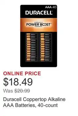 Costco Duracell Coppertop Alkaline AAA Batteries, 40-count offer