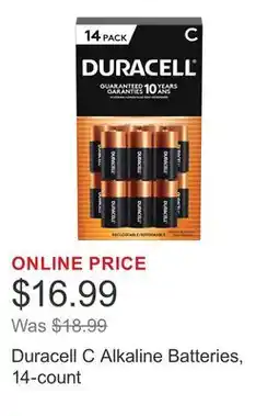 Costco Duracell C Alkaline Batteries, 14-count offer