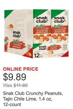 Costco Snak Club Crunchy Peanuts, Tajin Chile Lime, 1.4 oz, 12-count offer