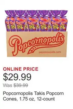Costco Popcornopolis Takis Popcorn Cones, 1.75 oz, 12-count offer