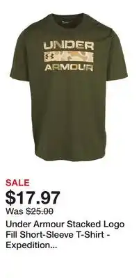 Cabela's Under Armour Stacked Logo Fill Short-Sleeve T-Shirt - Expedition Green - S offer
