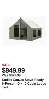 Cabela's Kodiak Canvas Stove-Ready 6-Person 10 x 10 Cabin Lodge Tent offer