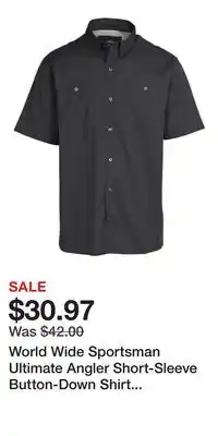 Cabela's World Wide Sportsman Ultimate Angler Short-Sleeve Button-Down Shirt - Asphalt - S offer