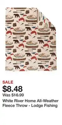 Cabela's White River Home All-Weather Fleece Throw - Lodge Fishing offer