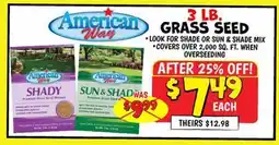 Ollie's AMERICAN WAY 3 LB. GRASS SEED offer
