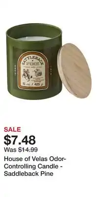 Cabela's House of Velas Odor-Controlling Candle - Saddleback Pine offer