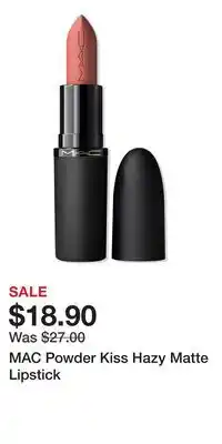 Ulta Beauty MAC Powder Kiss Hazy Matte Lipstick offer