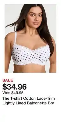 Victoria's Secret The T-shirt Cotton Lace-Trim Lightly Lined Balconette Bra offer