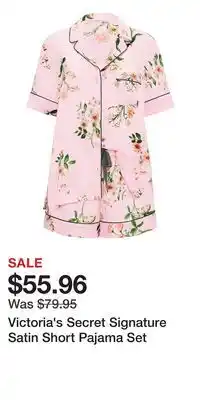 Victoria's Secret Victoria's Secret Signature Satin Short Pajama Set offer