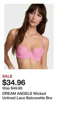 Victoria's Secret DREAM ANGELS Wicked Unlined Lace Balconette Bra offer