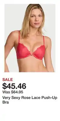 Victoria's Secret Very Sexy Rose Lace Push-Up Bra offer