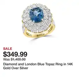 Belk Diamond and London Blue Topaz Ring in 14K Gold Over Silver offer