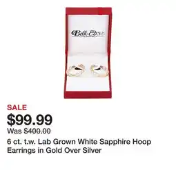Belk 6 ct. t.w. Lab Grown White Sapphire Hoop Earrings in Gold Over Silver offer