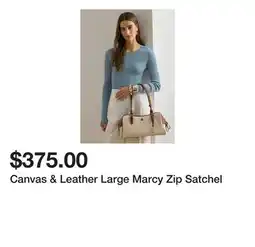 Belk Canvas & Leather Large Marcy Zip Satchel offer