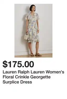 Belk Lauren Ralph Lauren Women's Floral Crinkle Georgette Surplice Dress offer