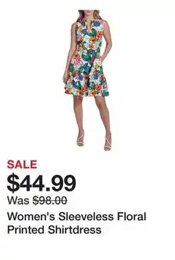 Belk Women's Sleeveless Floral Printed Shirtdress offer