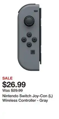 Game Stop Nintendo Switch Joy-Con (L) Wireless Controller - Gray offer