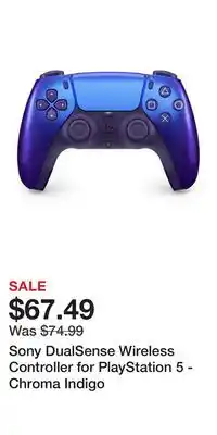 Game Stop Sony DualSense Wireless Controller for PlayStation 5 - Chroma Indigo offer
