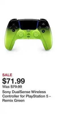 Game Stop Sony DualSense Wireless Controller for PlayStation 5 - Remix Green offer