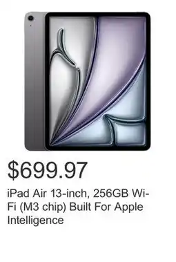 Costco iPad Air 13-inch, 256GB Wi-Fi (M3 chip) Built For Apple Intelligence offer