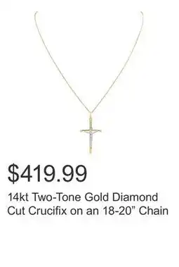 Costco 14kt Two-Tone Gold Diamond Cut Crucifix on an 18-20 Chain offer