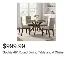 Costco Sophie 48 Round Dining Table and 4 Chairs offer