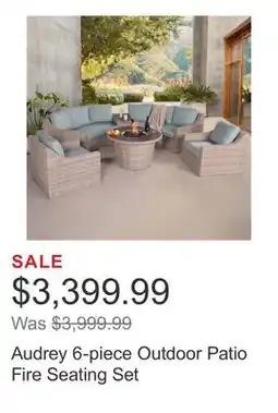 Costco Audrey 6-piece Outdoor Patio Fire Seating Set offer