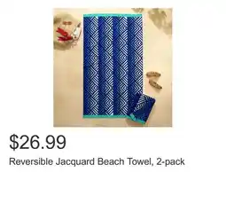 Costco Reversible Jacquard Beach Towel, 2-pack offer