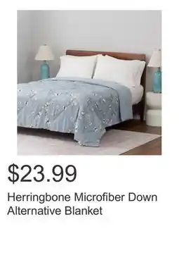 Costco Herringbone Microfiber Down Alternative Blanket offer