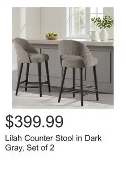 Costco Lilah Counter Stool in Dark Gray, Set of 2 offer