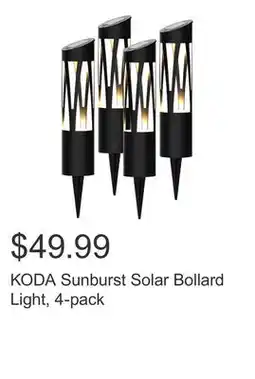 Costco KODA Sunburst Solar Bollard Light, 4-pack offer