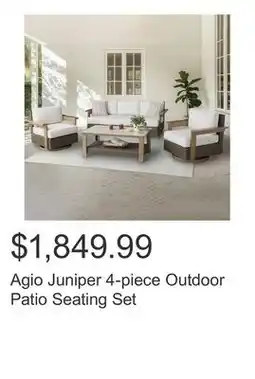 Costco Agio Juniper 4-piece Outdoor Patio Seating Set offer