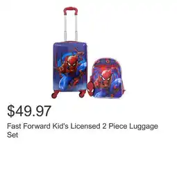 Costco Fast Forward Kid's Licensed 2 Piece Luggage Set offer