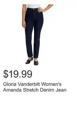 Costco Gloria Vanderbilt Women's Amanda Stretch Denim Jean offer